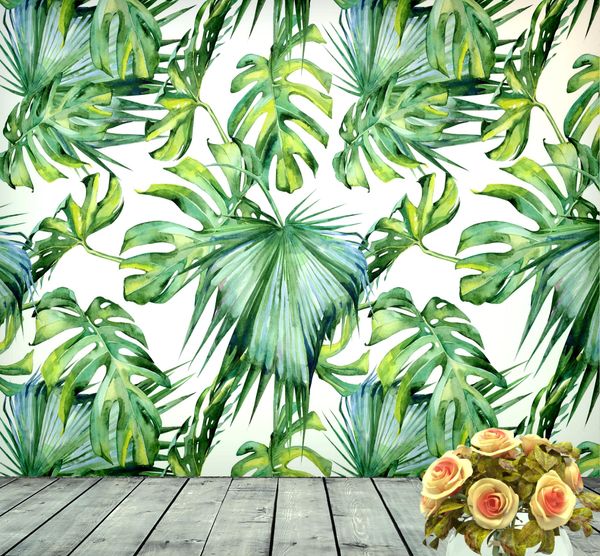 

wallpaper al-mulk wallpaper mural from green leaves fq228 indoor background wall decoration waterproof and mildew-proof rural style