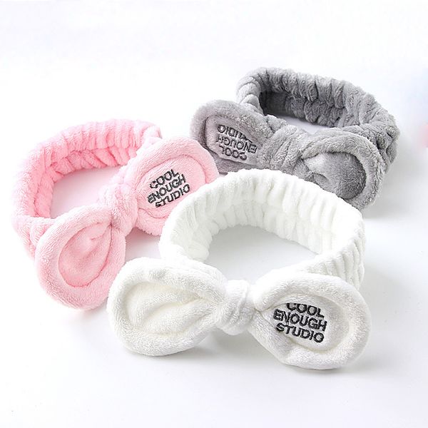 

2020 новый coral fleece ободки для женщин лук hairbands девушки мытья лица макияж bands головной убор тюрбан аксессуары для волос