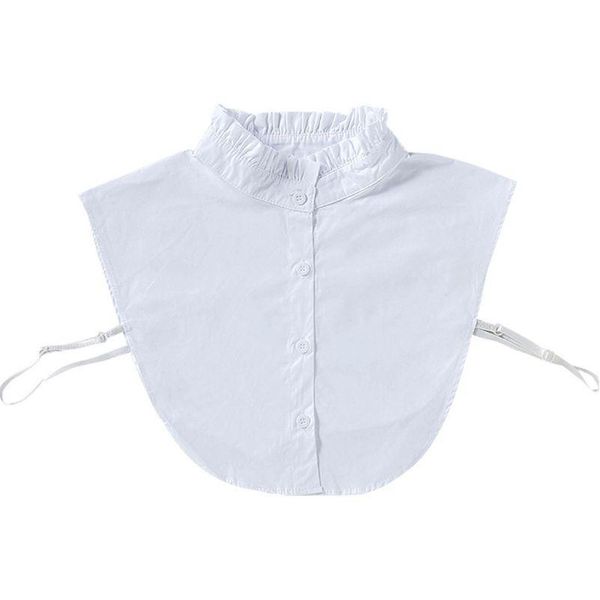 

women sweet wrinkled ruffles fake stand collar layering white sweater half-shirt y5gc wom qylnan, Blue;red