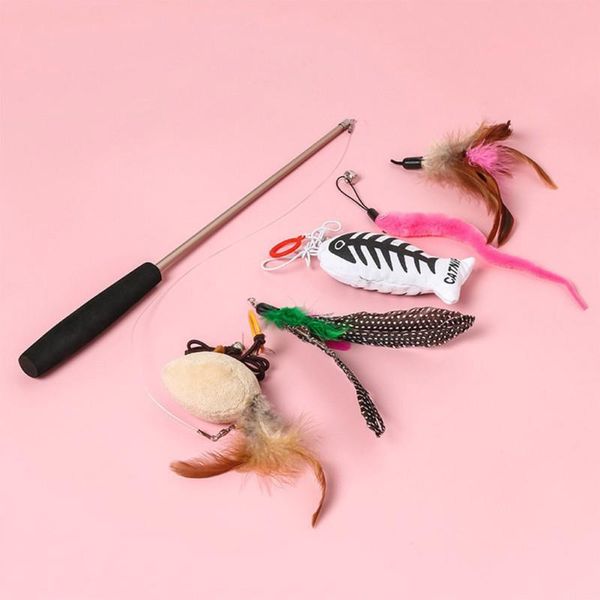 

cat toys pet toy false fish mouse feather interactive funny teaser wand training kitten stick