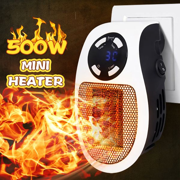 

eu 220v 500w electric heater portable mini fan space heater winter warmer home office desk for winter bathroom heating