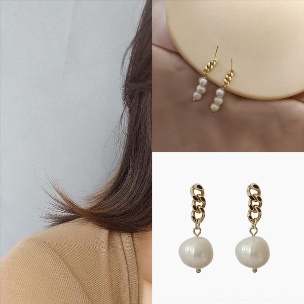 

hd8 white new design freshwater pearl earrings cubic gold plated stone zirconia stud earrings for black fashion earring for, Golden