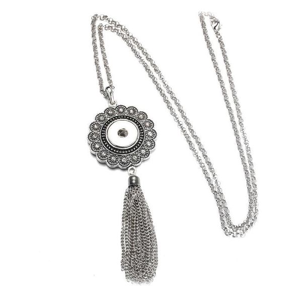

snap jewelry crystal necklace pendants snap button necklace with chains fit 18mm snap button jewelry f bbyxli, Silver