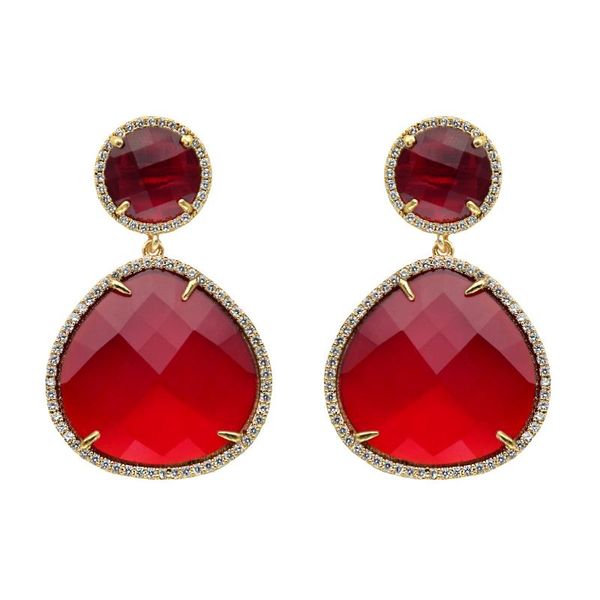 

dangle & chandelier drop earrings for women fashion jewelry 2021 charm cubic zirconia red round diy girl, Silver