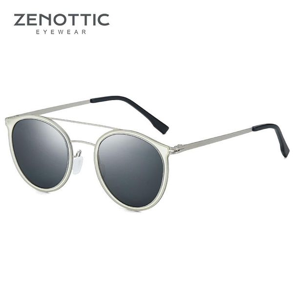 

zenottic polarized sunglasses for women uv400 sun glasses round light fashion men brand design eyewear alloy, White;black
