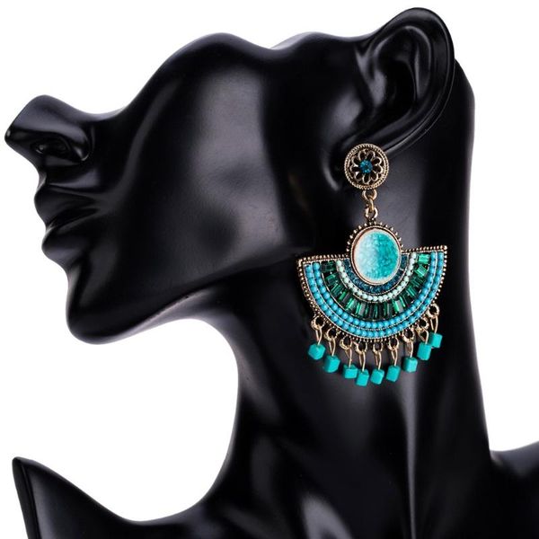 

dangle & chandelier elegant bohemian tassel earrings for women beads statement earing vintage 2021 trendy boho jewelry wholesale, Silver