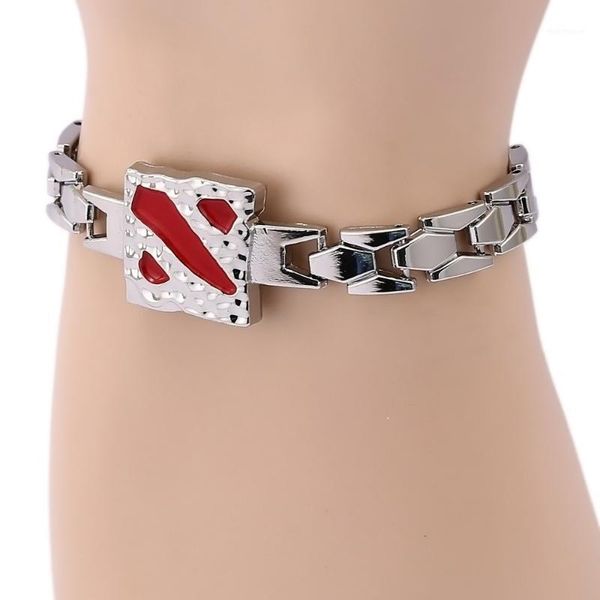 

charm bracelets j store game dota 2 logo zinc alloy chain wristband bangles dota2 bracelet for boy girl fashion jewelry jj119261, Golden;silver