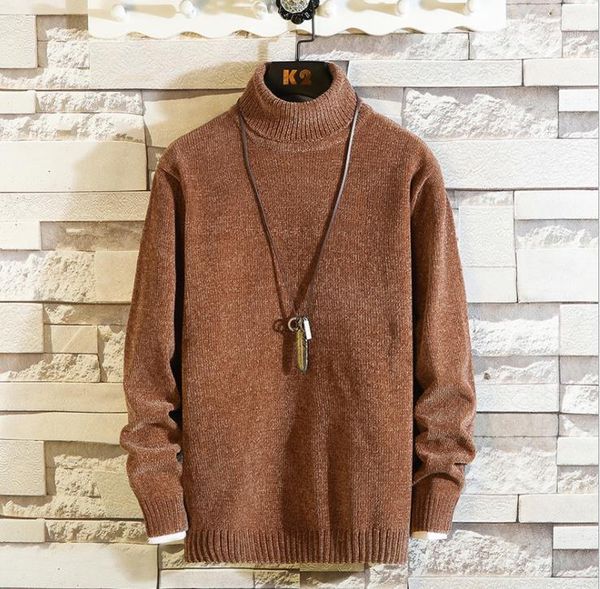 

designer o-neck turtle neck long sleeved knitted mens solid color thick sweaters autumn winter sweaters, White;black