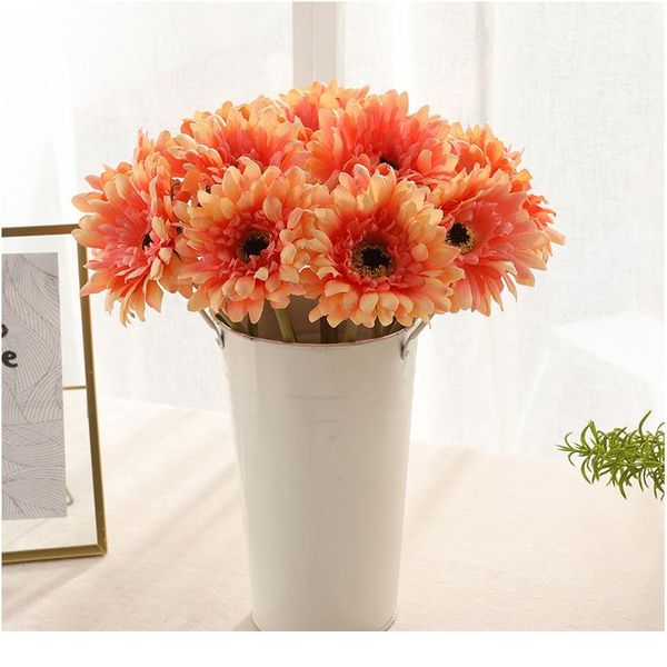 

10pcs fake artificial flowers silk artificial chrysanthemum hydrangea bridal wedding bouquet for home garden party weddi jllorj