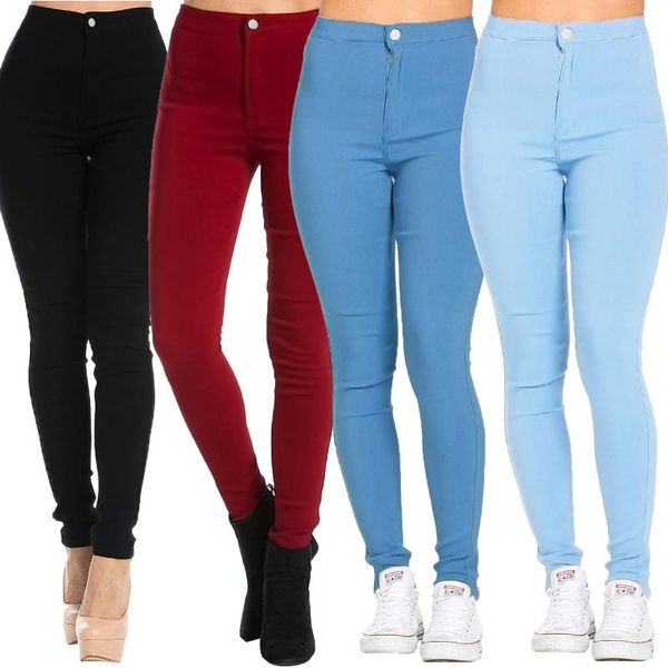 

skinny jeans woman low waist ladies jeans fake pocket boyfriend black for women denim skinny pencil pants, Blue