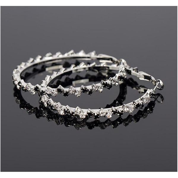 

2017 white sliver color hoop earrings white crystal from i round circle earings fashion jewelry for women 1m7xi, Silver