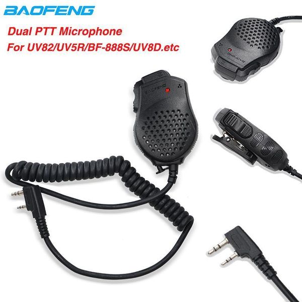 

original baofeng 2 dual pspeaker mic microphone for walkie talkie uv-82 uv82 bf-888s uv-5r uv-h9 uv-h7 radio accessories1