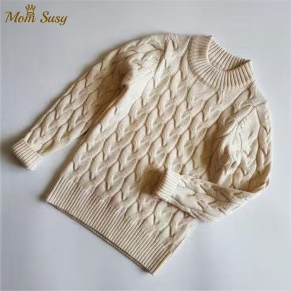 

baby boy girl knitted sweater twisted stripes autumn winter spring toddler teens child sweater pullover solid baby clothes 2-14y 201109, Blue