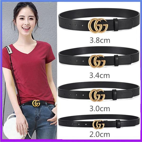 

2020n mens original belts fashion men/women belt big gold buckle genuine leather black cowhide cd belts, Black;brown