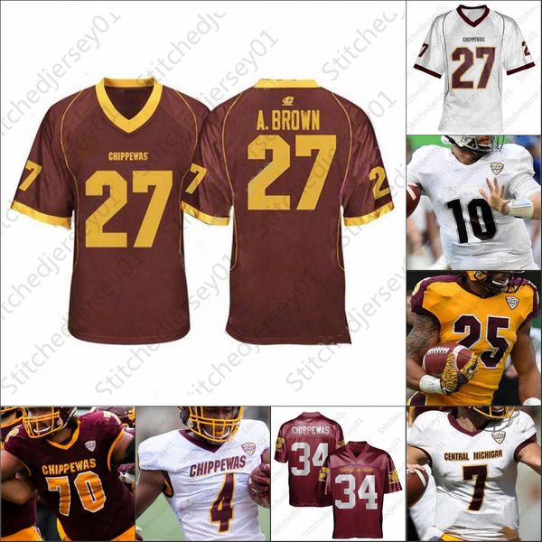 

ncaa college central michigan 2 david moore 5 jonathan ward 88 kalil pimpleton 19 tyrone scott 98 laquan johnson football jersey mens women, Black