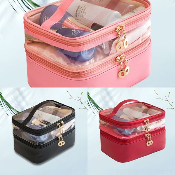 

jknpc double-layer cosmetic for women celebrity bag simple large storage style capacity portable waterproof portable storage bag ins interne
