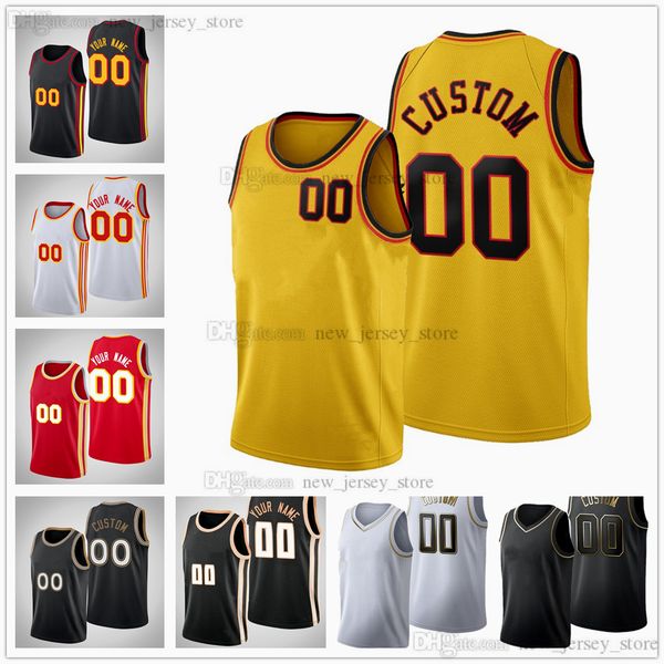 

custom printed screen basketball trae 11 young jerseys 20 john collins 8 danilo gallinari 13 bogdan bogdanovic 15 clint capela 0 delon wrigh, Black;red