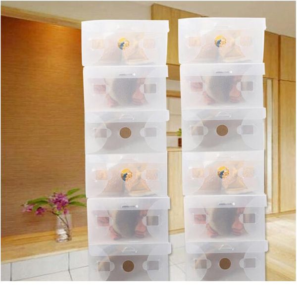 

8pcs children/women/men foldable clear plastic shoe storage box transparent stackable foldable shoe box organizers w bbywkh