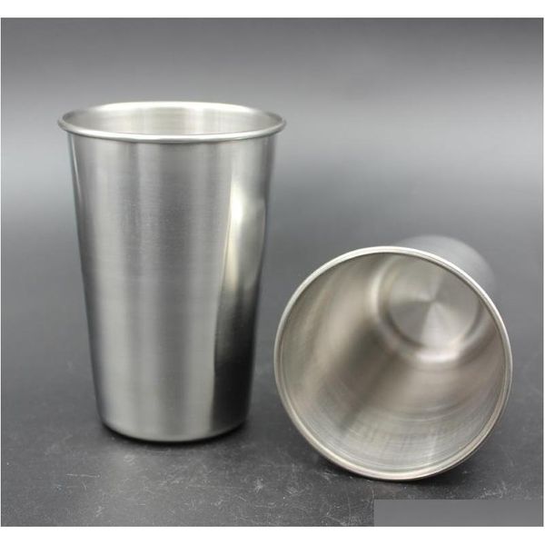 

16oz single wall stainless steel pint glasses beer mug metal cup perfect for travel, outdoor, camping and eve jllldp yeah2010