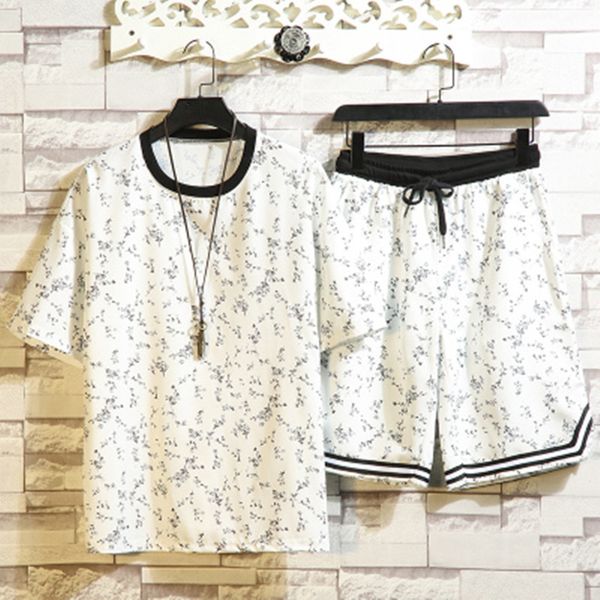 

2021 new plus size summer workouts men's sport jogger training tshirts + shorts 5xl q46c, Gray