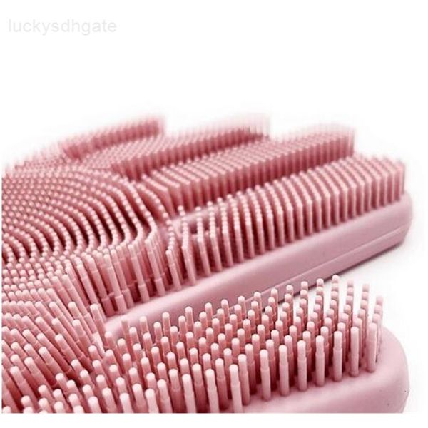 

factoryg6chhousehold 2pcs/pair magic resuable washing brush silicone glove scrubber anti scald dishwashing gloves for ki