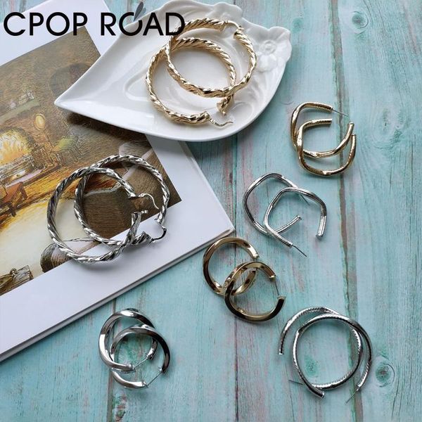 

copper big gold color hoop earrings for women fashion jewelry small silver color circle earrings hoops girl gift, Golden;silver