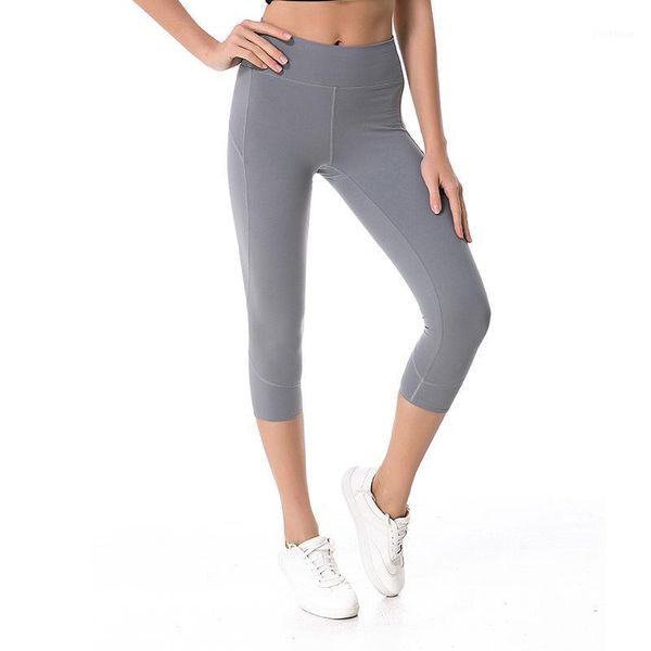 

yoga outfits crop 2021 good quality capris high waist women sports leggings 4-way stretch 1, White;red