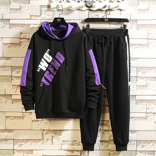 

new print black white men's sportswear sets 2021 autumn spring casual sport tracksuit sweatshirt+sweatpants track suit trouers x66s