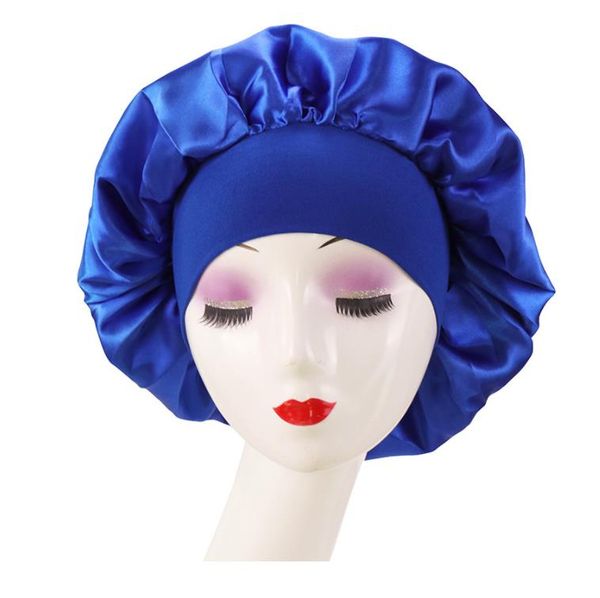 

sleeping cap soft ladies cap salon bonnets hair s319 comfortable elasic satin night sleep for hair loss silky bonnet hat turban crtw, White;black