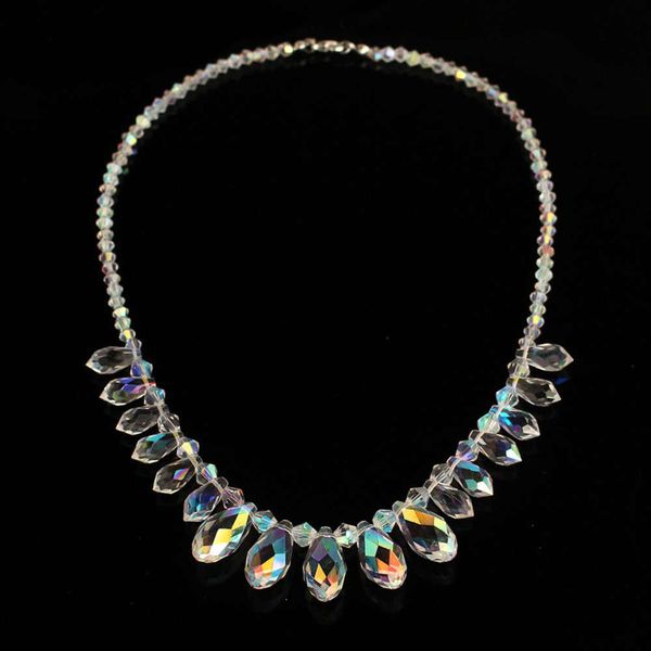 

jewelry exquisite popular fashion crystal necklace women's neck chain clavicle chain, Silver