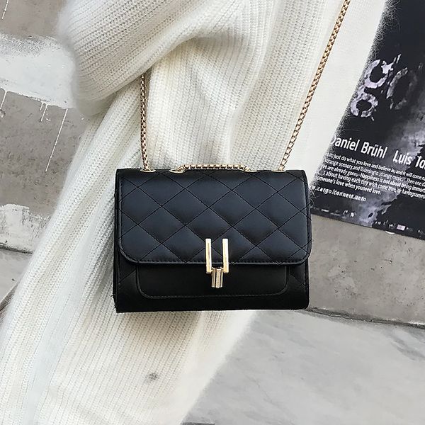 

2020 women fashion linge small square crossbody bags vintage mini lock pu leather chain shoulder bag new woman messenger bags c1019