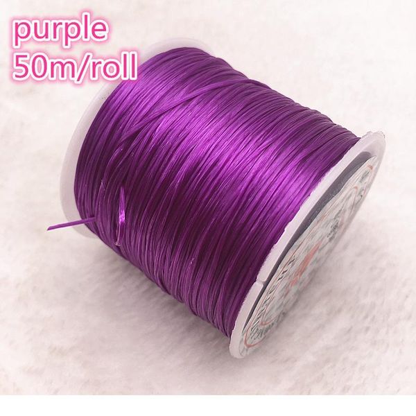 

50m/roll purple flexible elastic crystal line rope cord for jewelry making beading bracelet wire fishing thread qyldvf