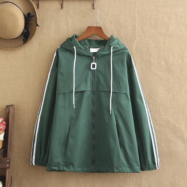 

plus size women's 2020 spring casual jacket plus weight thin hoodie jacket 200 pounds, ma'am a loose-fitting, meaty version1, Black;brown