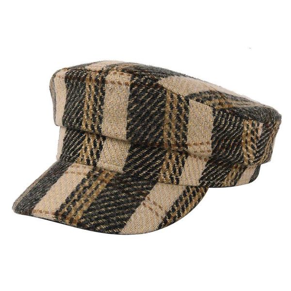 

berets england vintage sboy cap autumn winter hats beret for women stripe plaid hat girls flat female, Blue;gray
