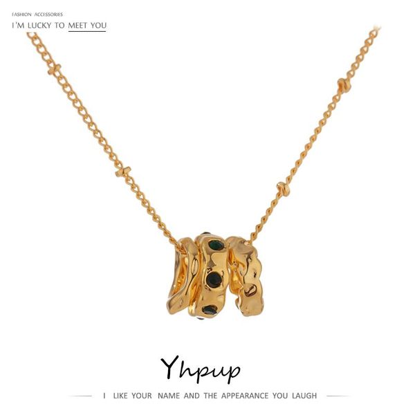 

yhpup 2020 trendy round pendant chain necklace for women new golden copper 14 k plated choker necklace anniversary gift jewelry, Silver