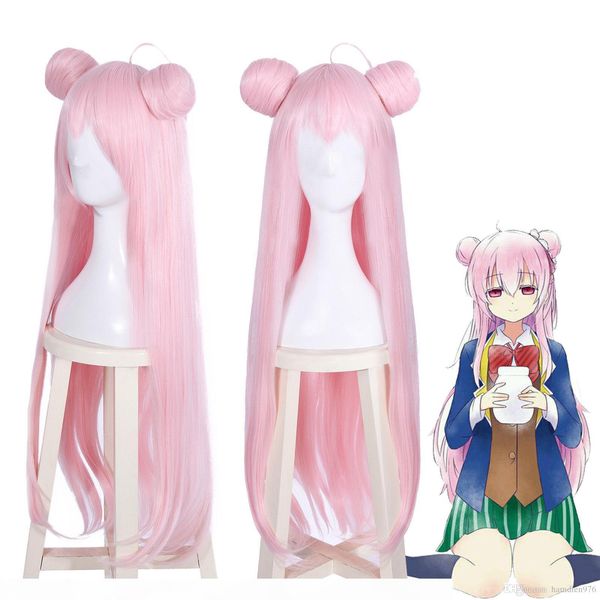 

gt;&gt;&gt; long straight bangs buns pink cosplay wig, Black;brown