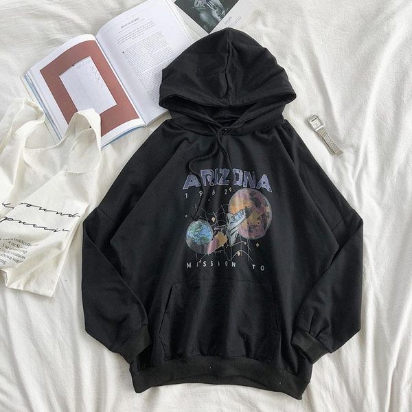 

women's harajuku sweatshirts vintage print black pullover o-neck casual hoodie sweatshirt women 2019 autumn female hoodies1