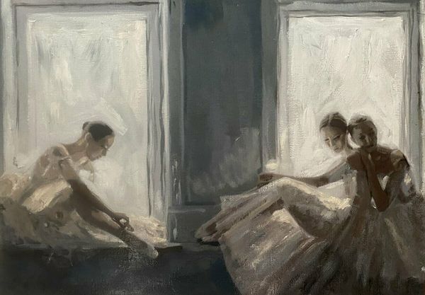 

resting" ballet dance girls woman girl home decoration handpainted &hd print oil painting on canvas large wall art canvas picture