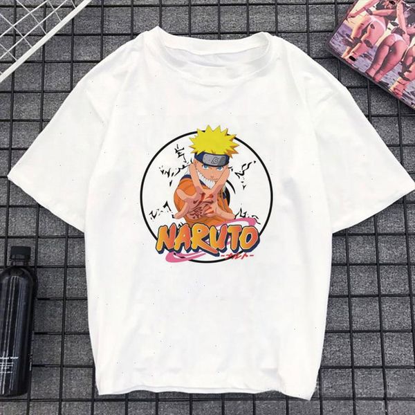 

summer naruto t shirt women harajuku japanese fun cartoon print fashion t shirt breathable hipster hip hop tshirt drop ship, White