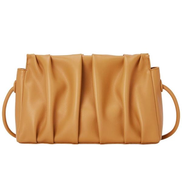 

fashion pu leather shoulder bags ruched pillow messenger bag for women clutch bags