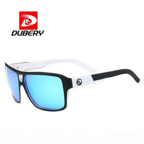 

dubery hd polarized sunglasses classic men's aviation driving sun glasses men women sport fishing oculos uv400, White;black