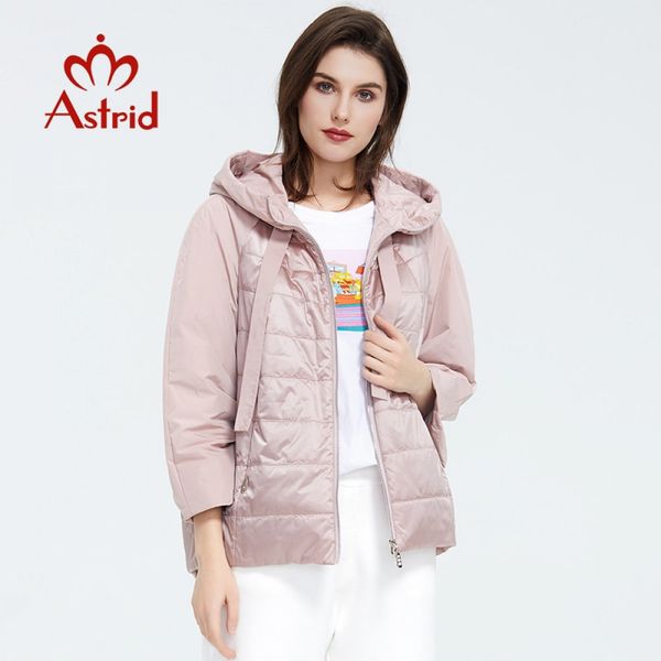 

astrid 2020 spring coat women outwear trend jacket short parkas casual fashion female warm thin cotton am-8601 1014, Black