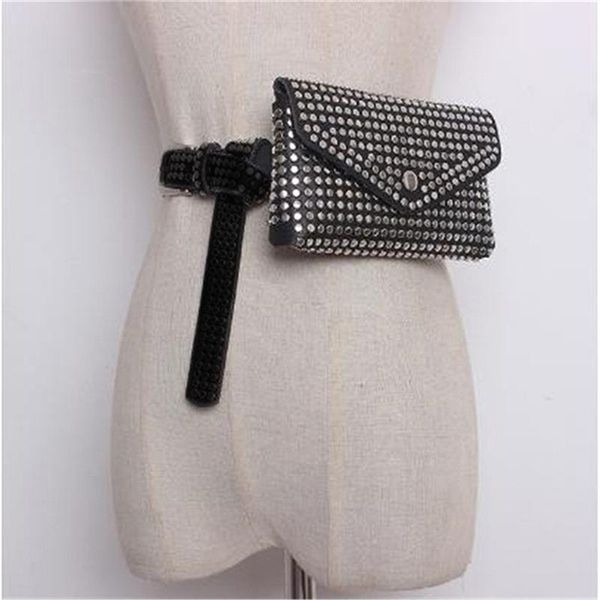 

fashion rivets waist pack luxury designer fanny pack small women waist bag phone pouch punk belt bag purse