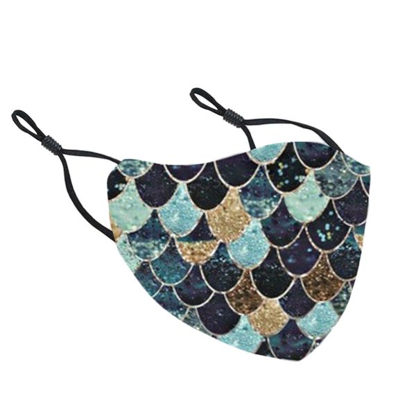 

face women mermaids print mouth christmas new washable design protection mask mascarilla tela party maske