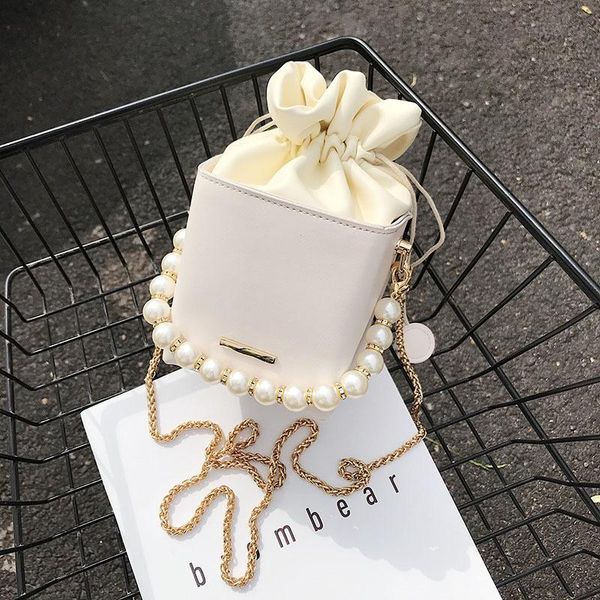 

lady pearl box bag 2021 fashion quality pu women's designer handbag chain shoulder messenger bags for women sac a main