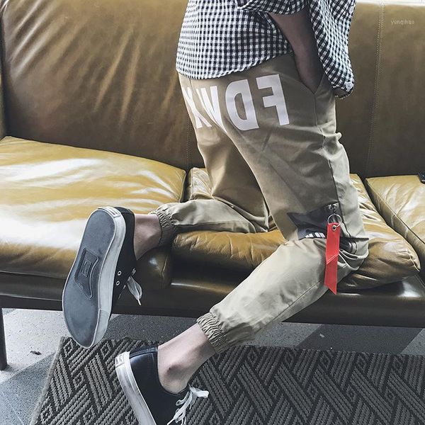 

wholesale 2020 spring autumn harajuku bf harem hip-hop casual letter print men japanese ulzzang loose troursers harem beam pants1, Black
