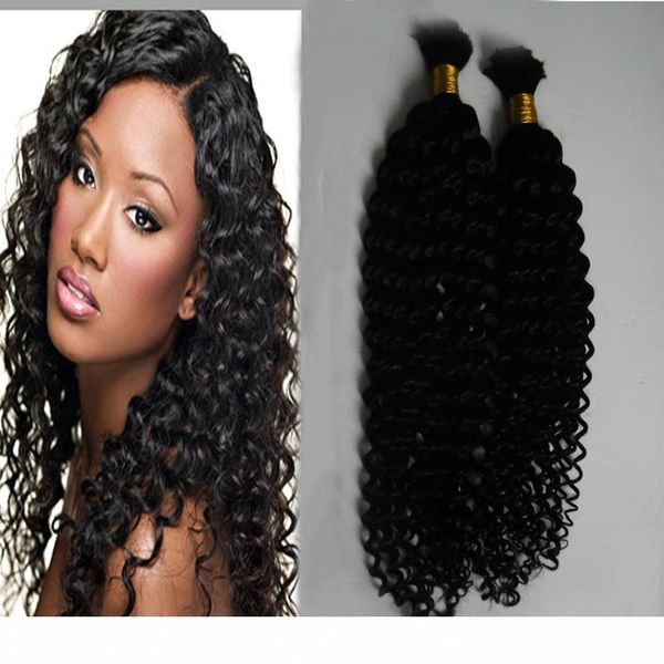 

kinky curly mongolian bulk hair 200g kinky afro hair bulk human hair for braiding bulk no attachment kinky curly, Black