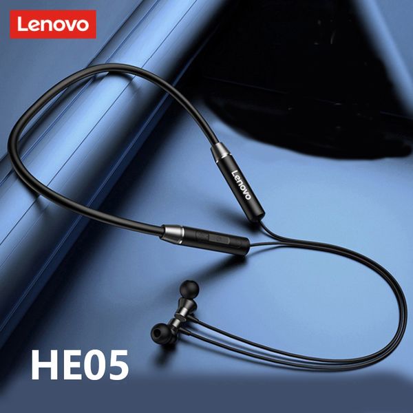 

lenovo he05 bluetooth wireless neckband earphone for sports running waterproof sports headset