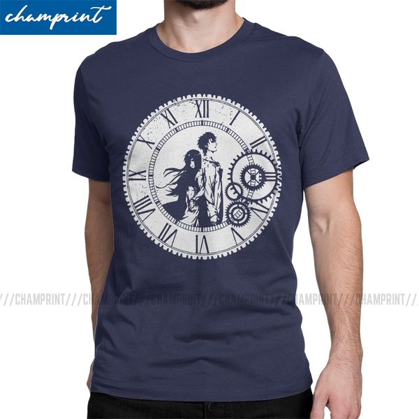 

men's steins gate love okabe kurisu pure clothing vintage short sleeve o neck 4xl 5xl sport hooded sweatshirt hoodie men t shirt