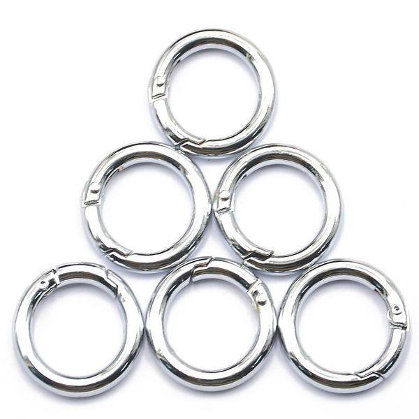 

10pcs zinc alloy plated gate silver spring o-ring buckles clips carabiner hiking purses handbags round push trigger sn qylnyo
